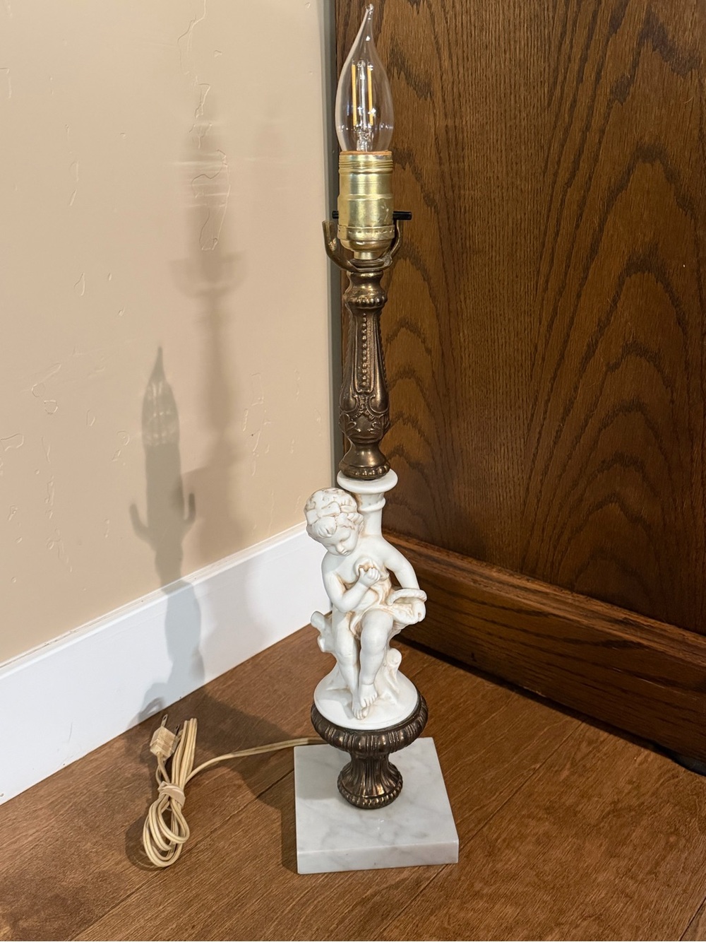 Hollywood Regency Cherub Lamp